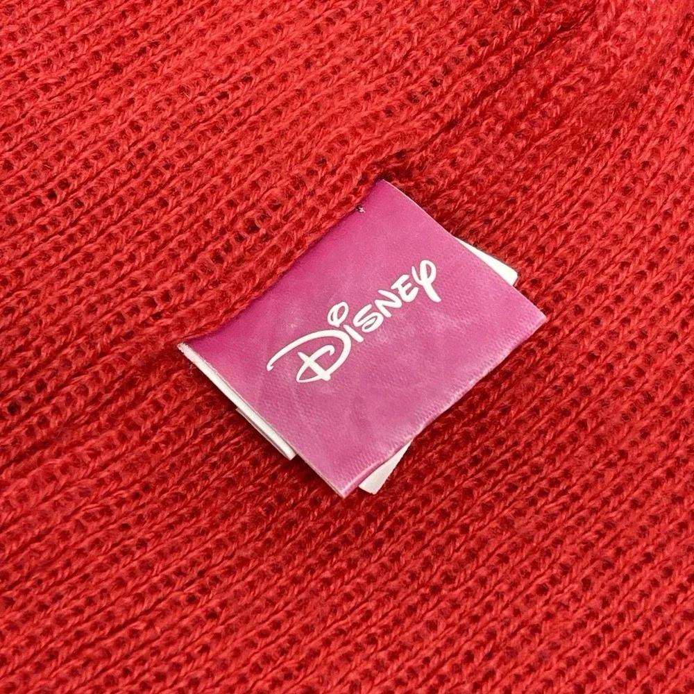 Disney love Minnie Mouse Knit Beanie Hat Embroidery Black & Red OSFM Kids Adults